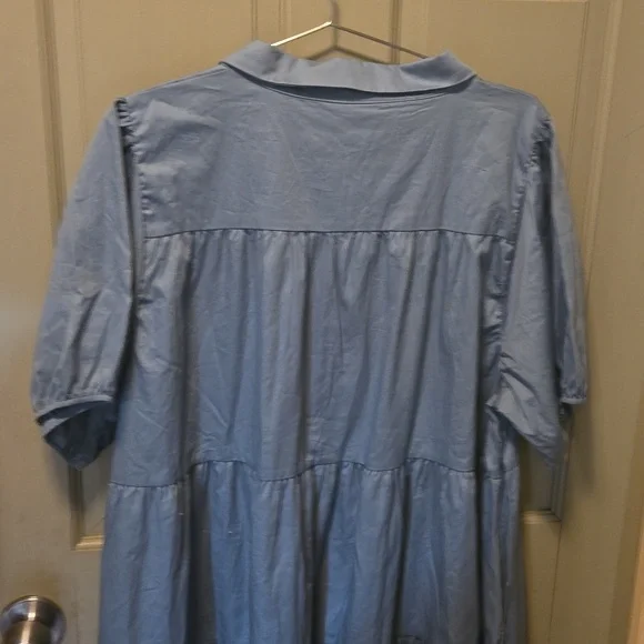 ZENANA SAGE GREEN A LINE DRESS w/POCKETS NWOT P2P 25" - Picture 4 of 5